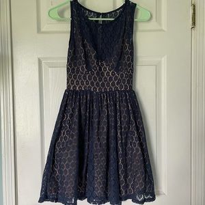 Delias Navy Floral Embroidery Dress